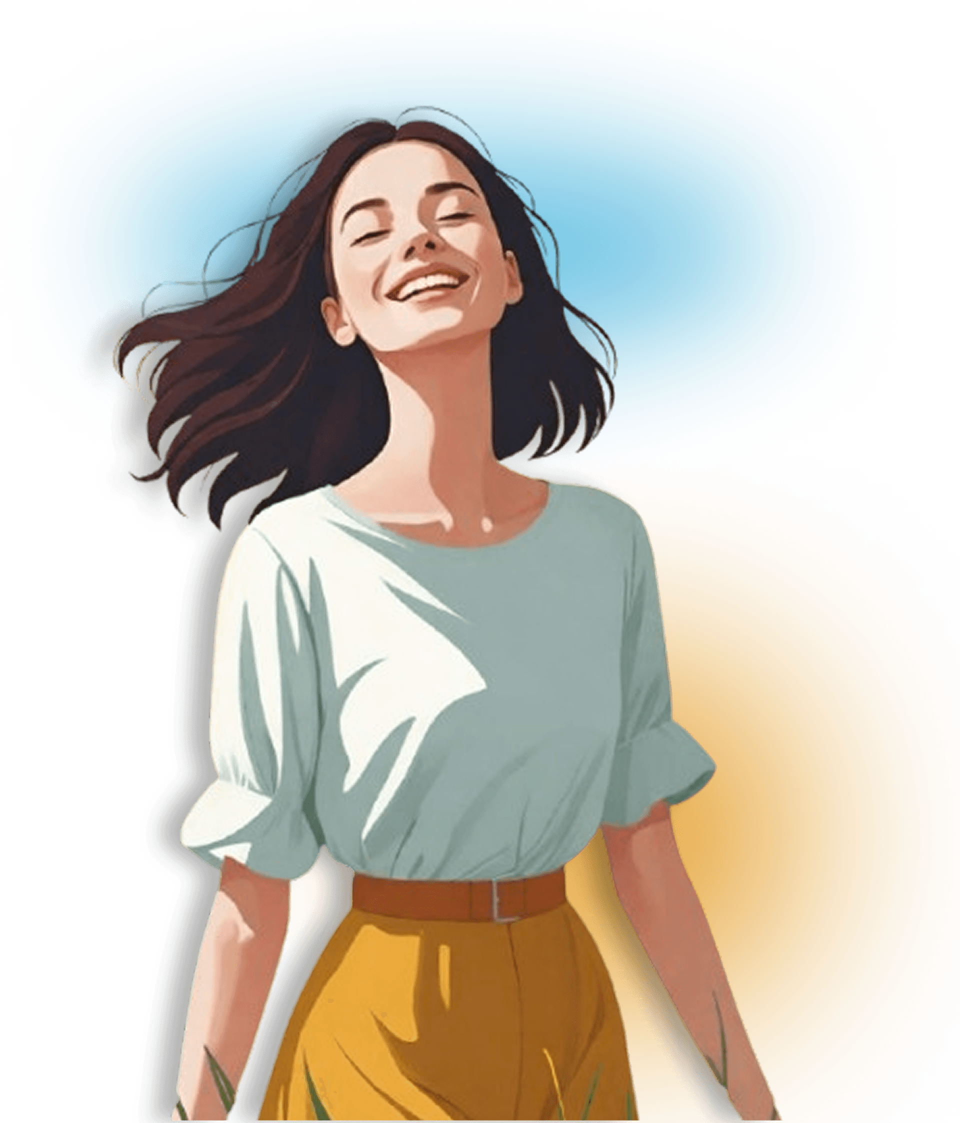 Smiling woman representing healing